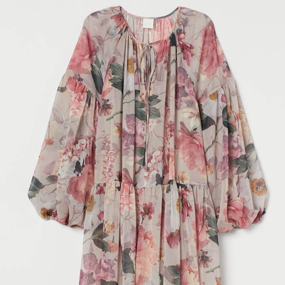 H&M Floral Chiffon Maxi Dress